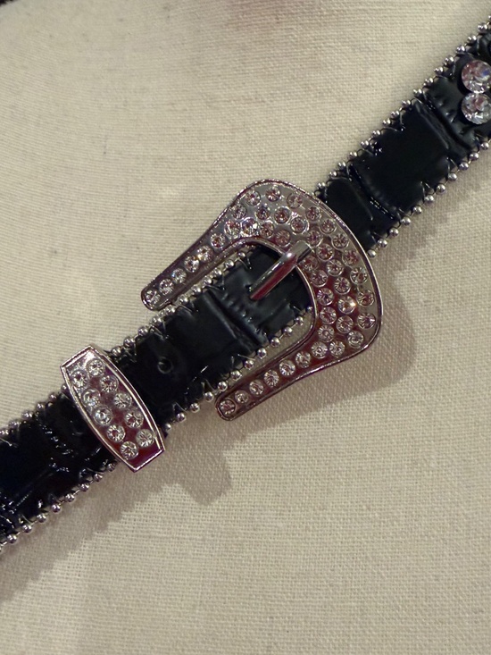 Rhinestone Belts, Western Cowgirl Country Black, White & Silvern Bling (2) main image 7